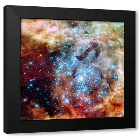 Merging Clusters in 30 Doradus Black Modern Wood Framed Art Print by NASA