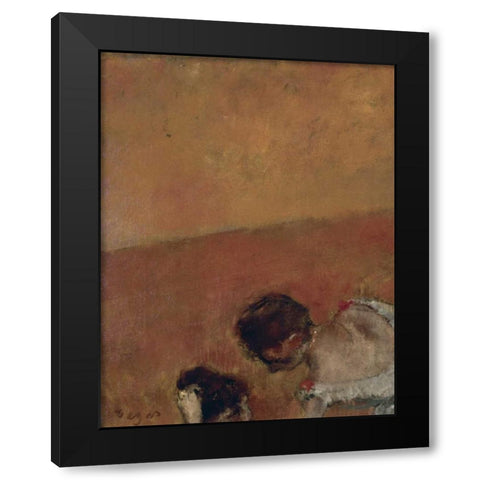 Danseuses Montant Un Escalier - left Black Modern Wood Framed Art Print with Double Matting by Degas, Edgar