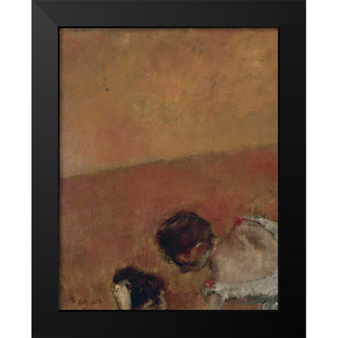Danseuses Montant Un Escalier - left Black Modern Wood Framed Art Print by Degas, Edgar