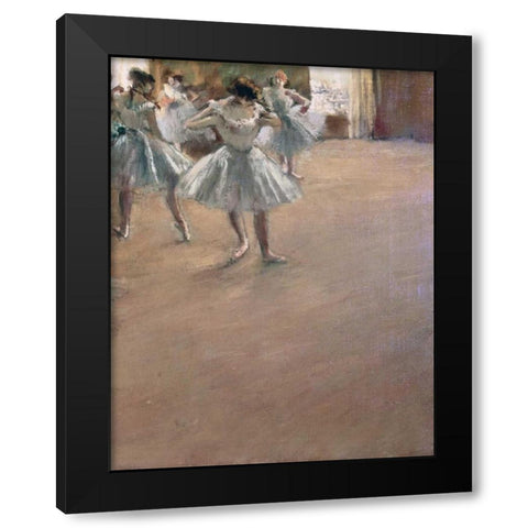 Danseuses Montant Un Escalier - right Black Modern Wood Framed Art Print with Double Matting by Degas, Edgar