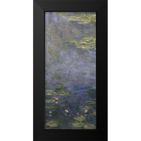 Water Lilies (Nympheas) IV (center) Black Modern Wood Framed Art Print by Monet, Claude