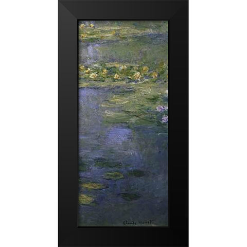 Water Lilies (Nympheas) IV (right) Black Modern Wood Framed Art Print by Monet, Claude