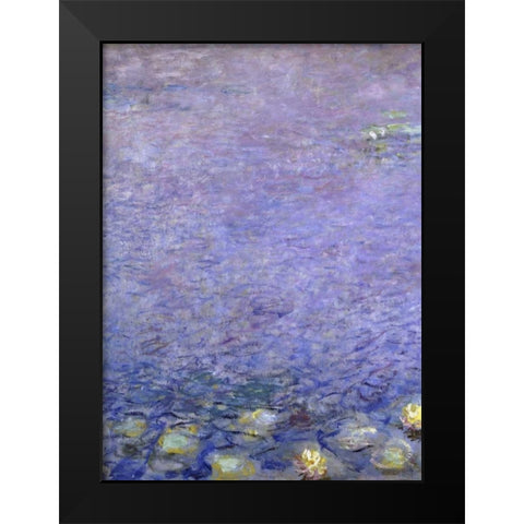 Water Lilies: Morning, c. 1914-26 - left Black Modern Wood Framed Art Print by Monet, Claude