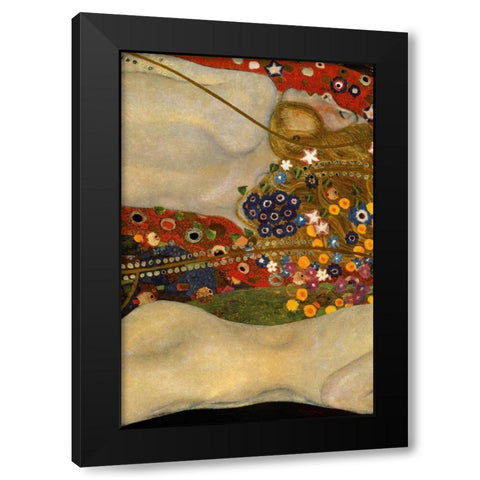 Sea Serpents V - center Black Modern Wood Framed Art Print by Klimt, Gustav