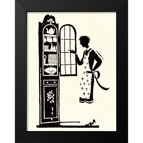 At the Vitrine Black Modern Wood Framed Art Print by Parrish, Maxfield