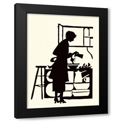 Homemaker Waters Plants in a Home Black Modern Wood Framed Art Print with Double Matting by Parrish, Maxfield