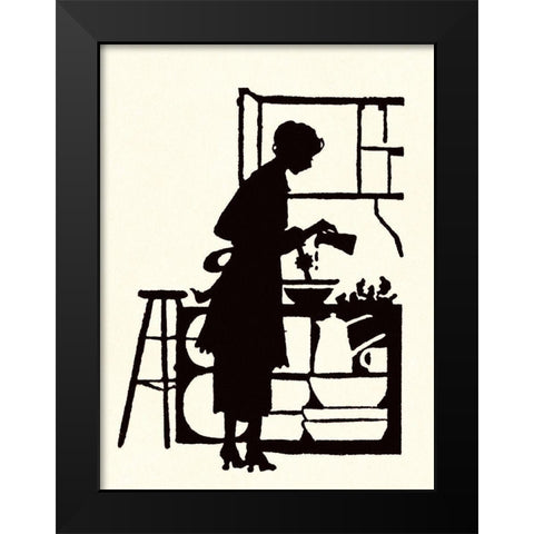 Homemaker Waters Plants in a Home Black Modern Wood Framed Art Print by Parrish, Maxfield