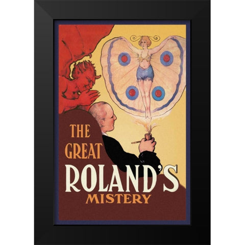 Magicians: Great Rolands Mystery Black Modern Wood Framed Art Print by Strobridge