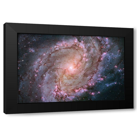 M83 - Spiral Galaxy Black Modern Wood Framed Art Print by NASA