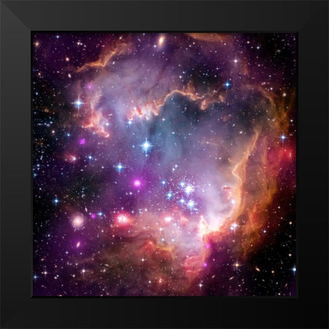Under the Wing of the Small Magellanic Cloud Black Modern Wood Framed Art Print by NASA