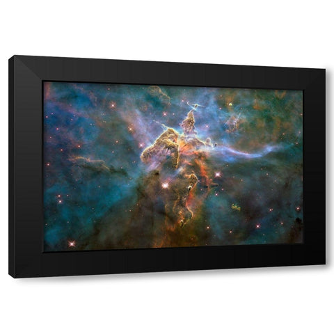 Mystic Mountain in the Carina Nebula Black Modern Wood Framed Art Print with Double Matting by NASA
