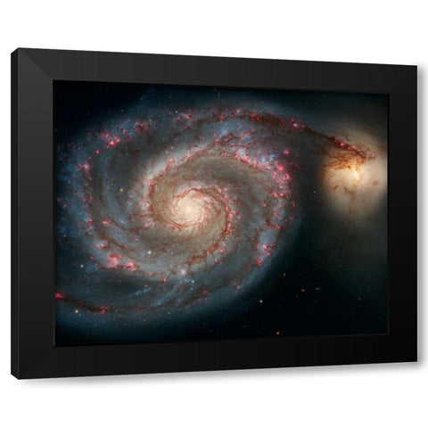 M51 - The Whirlpool Galaxy Black Modern Wood Framed Art Print with Double Matting by NASA
