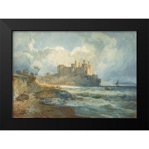 Conway Castle, North Wales Black Modern Wood Framed Art Print by Turner, Joseph Mallord William