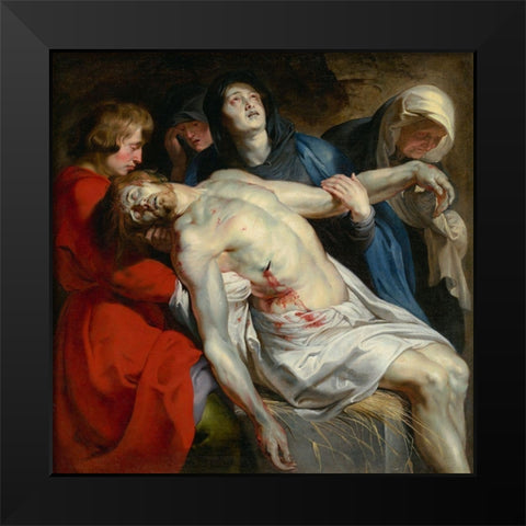 The Entombment Black Modern Wood Framed Art Print by Rubens, Peter Paul