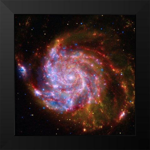 Spitzer-Hubble-Chandra Composite of M101 Black Modern Wood Framed Art Print by NASA