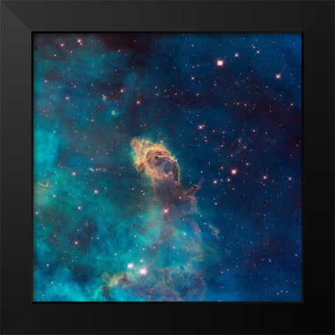 Jet in Carina - WFC3 UVIS Full Field Black Modern Wood Framed Art Print by NASA