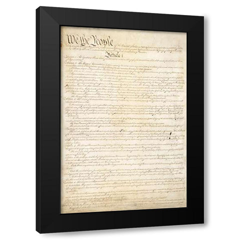 Constitution of the United States, 1787 Black Modern Wood Framed Art Print by Convention, Constitutional