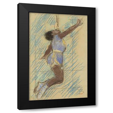 Miss Lala at the Fernando Circus Black Modern Wood Framed Art Print with Double Matting by Degas, Edgar