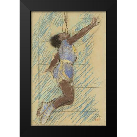 Miss Lala at the Fernando Circus Black Modern Wood Framed Art Print by Degas, Edgar