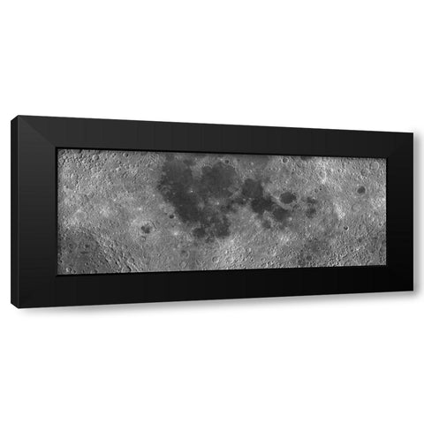 Unmarked Map of the Moon, Projection Black Modern Wood Framed Art Print by United States Geological Survey