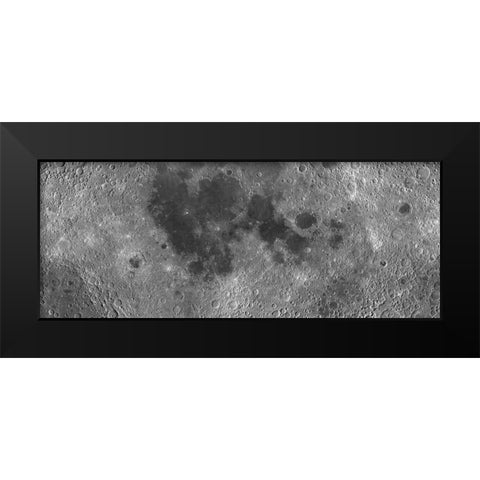 Unmarked Map of the Moon, Projection Black Modern Wood Framed Art Print by United States Geological Survey