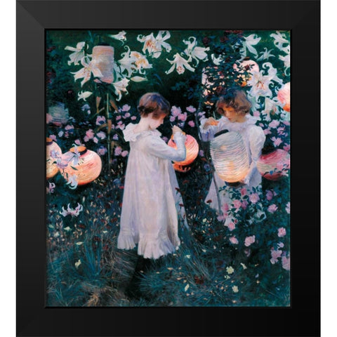 Carnation, Lily, Lily, Rose, 1885 Black Modern Wood Framed Art Print by Sargent, John Singer