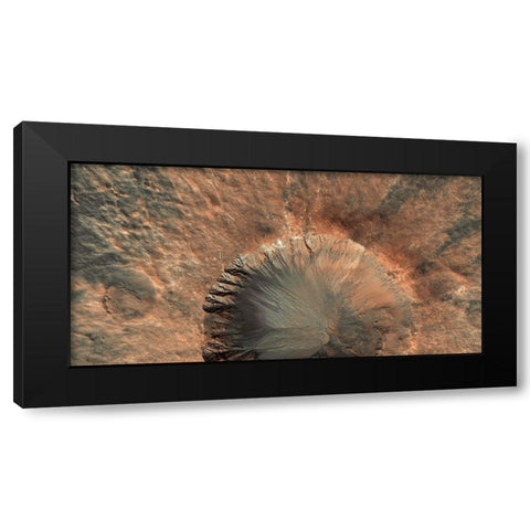 Mars HiRISE - Crater near Sirenum Fossae Black Modern Wood Framed Art Print by NASA