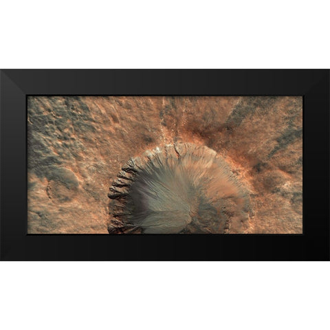 Mars HiRISE - Crater near Sirenum Fossae Black Modern Wood Framed Art Print by NASA