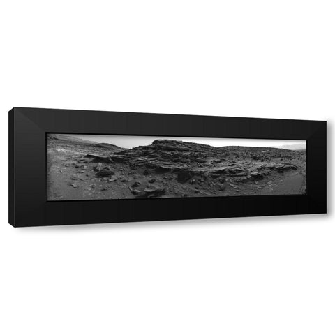 Mars Gale Crater - Panoramic Mosaic, July 17, 2015 Black Modern Wood Framed Art Print with Double Matting by NASA