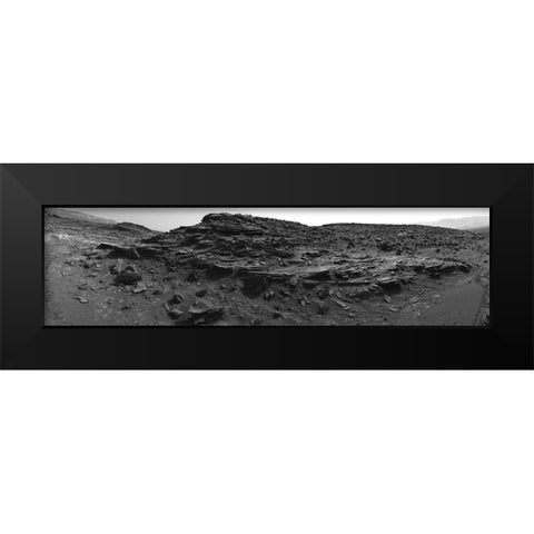 Mars Gale Crater - Panoramic Mosaic, July 17, 2015 Black Modern Wood Framed Art Print by NASA