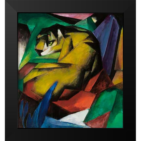 The Tiger, 1912 Black Modern Wood Framed Art Print by Marc, Franz