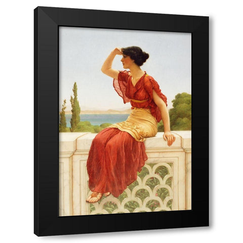 The Signal Black Modern Wood Framed Art Print by Godward, John William