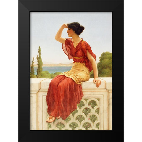 The Signal Black Modern Wood Framed Art Print by Godward, John William