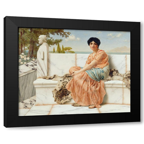 Reverie Black Modern Wood Framed Art Print with Double Matting by Godward, John William