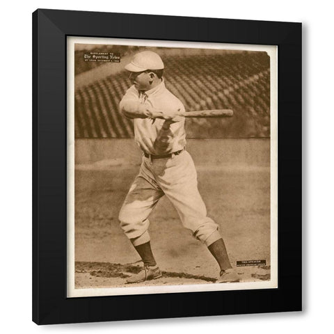 Tris Speaker, Boston American League, 1880 Black Modern Wood Framed Art Print by Leopold Morse Goulston Baseball Collection,