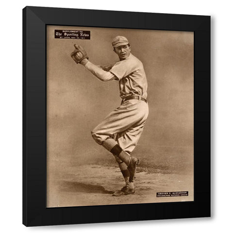 Grover C. Alexander, Philadelphia National League, 1880 Black Modern Wood Framed Art Print with Double Matting by Leopold Morse Goulston Baseball Collection,