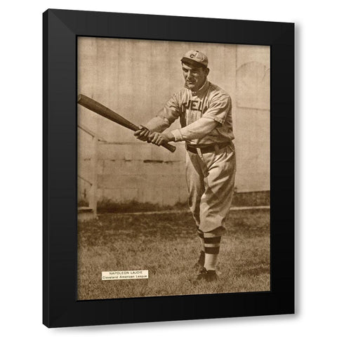 Napoleon Lajoie, Cleveland American League, 1880 Black Modern Wood Framed Art Print with Double Matting by Leopold Morse Goulston Baseball Collection,