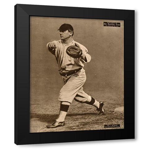 John J. Mcgraw, New York National League, 1880 Black Modern Wood Framed Art Print by Leopold Morse Goulston Baseball Collection,