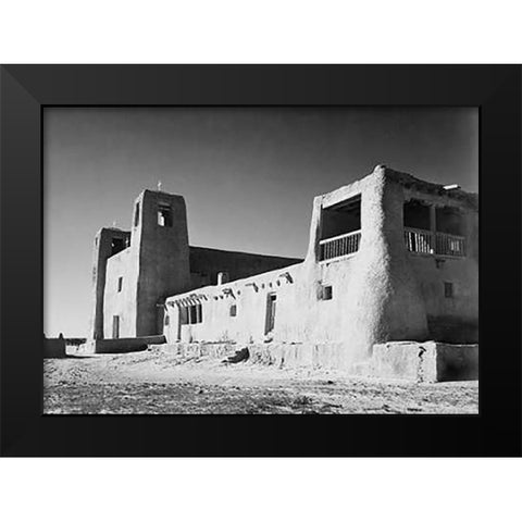 Church, Acoma Pueblo, New Mexico - National Parks and Monuments, ca. 1933-1942 Black Modern Wood Framed Art Print by Adams, Ansel