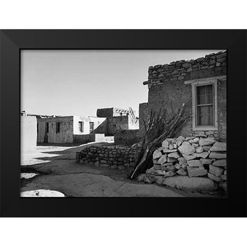 Street and Houses - Acoma Pueblo, New Mexico - National Parks and Monuments, ca. 1933-1942 Black Modern Wood Framed Art Print by Adams, Ansel