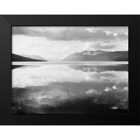McDonald Lake, Glacier National Park, Montana - National Parks and Monuments, 1941 Black Modern Wood Framed Art Print by Adams, Ansel