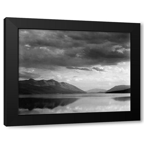 Evening, McDonald Lake, Glacier National Park, Montana - National Parks and Monuments, 1941 Black Modern Wood Framed Art Print by Adams, Ansel