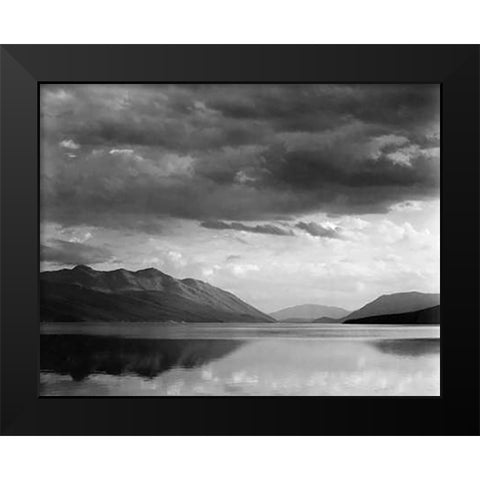 Evening, McDonald Lake, Glacier National Park, Montana - National Parks and Monuments, 1941 Black Modern Wood Framed Art Print by Adams, Ansel