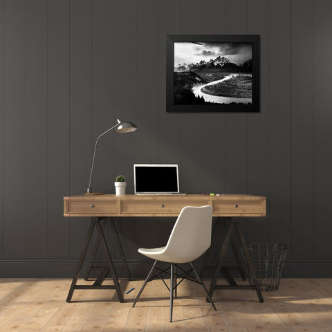 The Tetons - Snake River, Grand Teton National Park, Wyoming , 1941 Black Modern Wood Framed Art Print by Adams, Ansel