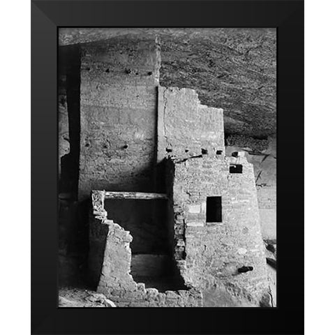 Close-up, Cliff Palace, Mesa Verde National Park, Colorado, 1941 Black Modern Wood Framed Art Print by Adams, Ansel