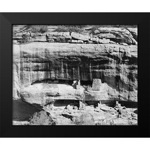 Cliff dwellings, Mesa Verde National Park, Colorado, 1941 Black Modern Wood Framed Art Print by Adams, Ansel