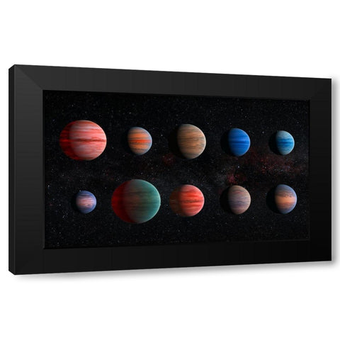 Artist Impression of Hot Jupiter Exoplanets - Unannotated Black Modern Wood Framed Art Print with Double Matting by NASA, ESA,