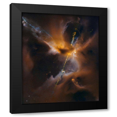 Herbig - Haro Jet HH 24 Black Modern Wood Framed Art Print by NASA