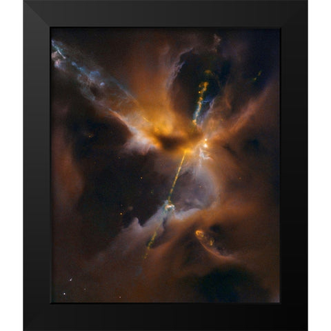 Herbig - Haro Jet HH 24 Black Modern Wood Framed Art Print by NASA