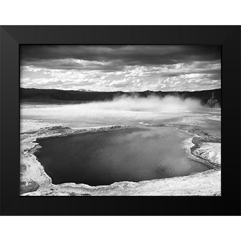 Fountain Geyser Pool, Yellowstone National Park, Wyoming, ca. 1941-1942 Black Modern Wood Framed Art Print by Adams, Ansel